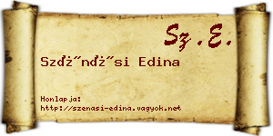 Szénási Edina névjegykártya